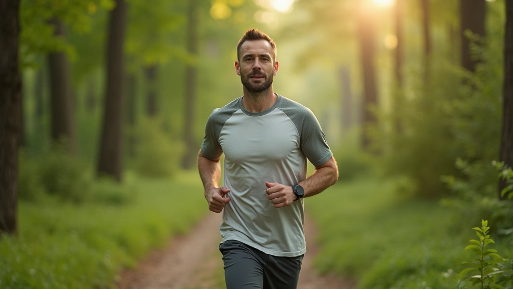 Person läuft durch grüne Natur und trainiert im Freien