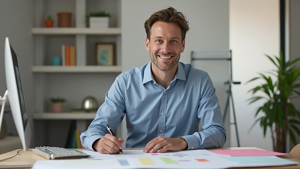 Verschiedenfarbige Notizkarten auf einem Schreibtisch, die Zeitblöcke und Prioritäten darstellen